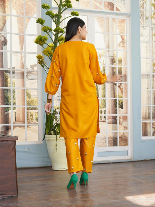 Stylish Collection Aaraish Linen Embroidered Co-Ord Set-Petal