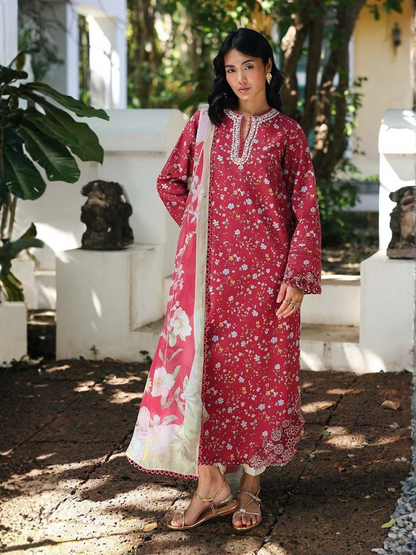 Qalamkar Qprints Lawn'26 Embroidered Unstitched 3-Piece Suit-AX-07-(B)-Lena