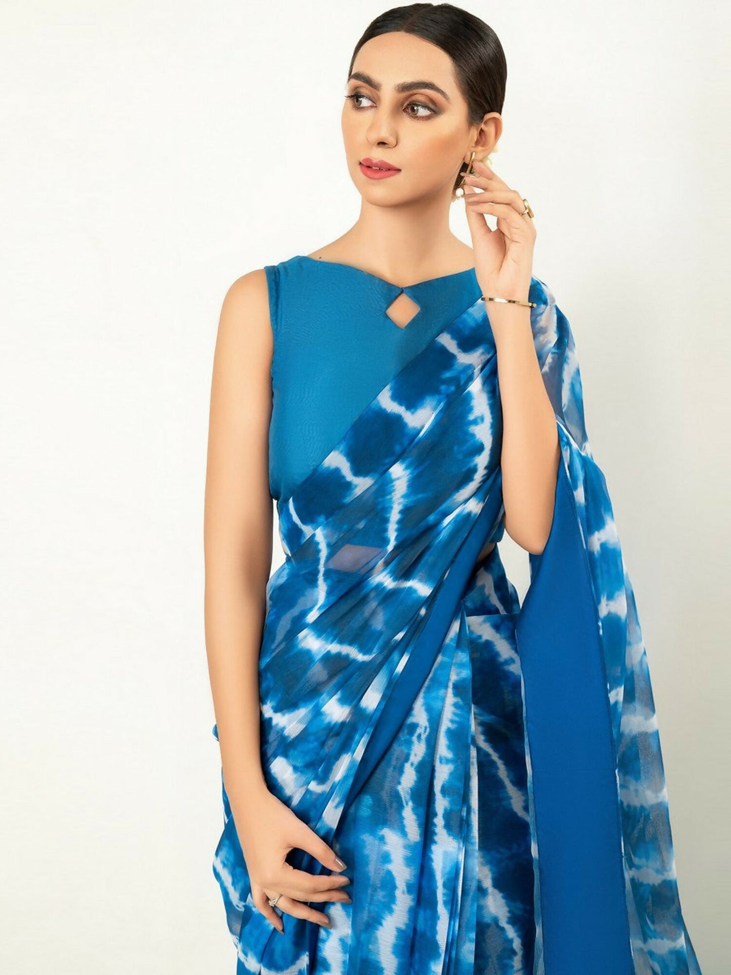 Imran Aftab Chiffon Printed Unstitched Saree-IASC 07