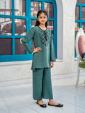 Velvour Girls Cotton Embroidered Stitched 2-Piece Suit-VG125-C