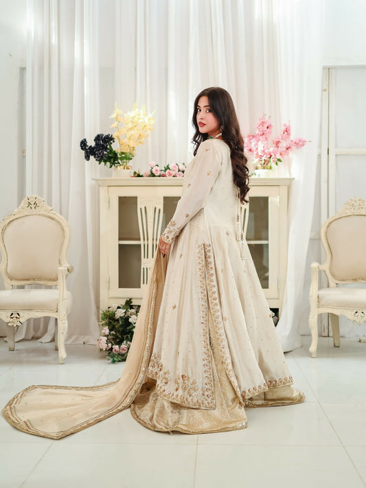 Farooq Hameed Studio Wedding Festive'25 Glass Silk Embroidered Stitched 3-Piece Suit-Ayat