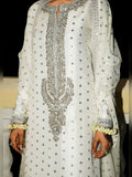 Hussain Rehar Luxury Pret Eid'23 Raw Silk Embellished Stitched 3-Piece Suit-Misty