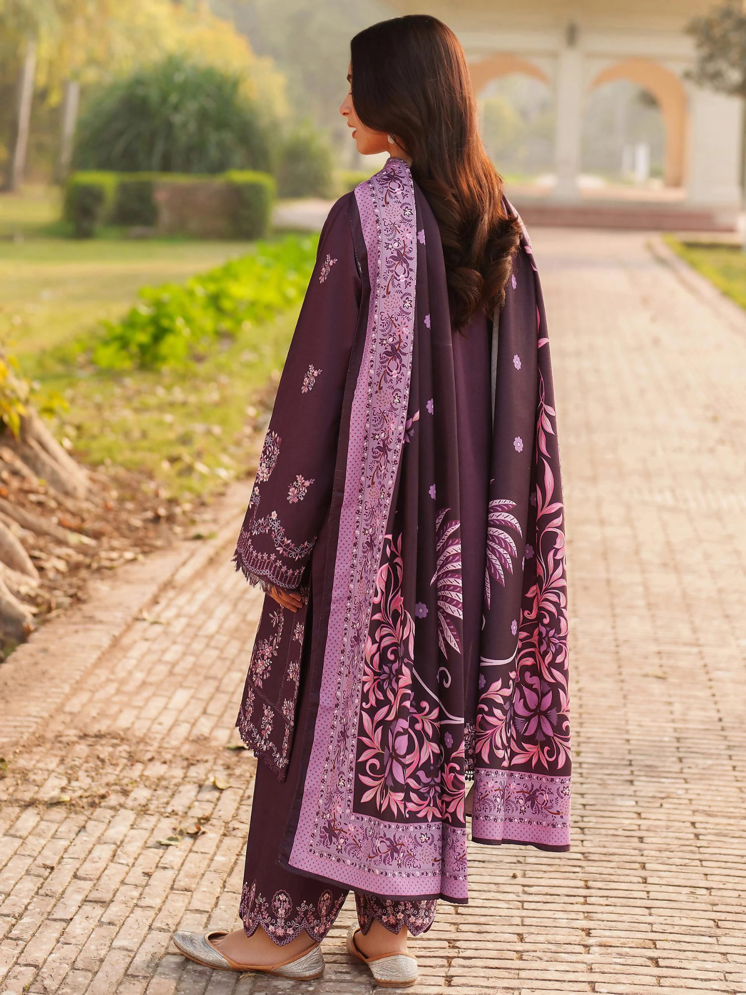 Panache Apparel Khaddar Embroidered Stitched Suit-Arwa-purple