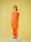 Velvour Girls Cotton Embroidered Stitched 2-Piece Suit-VG145-B