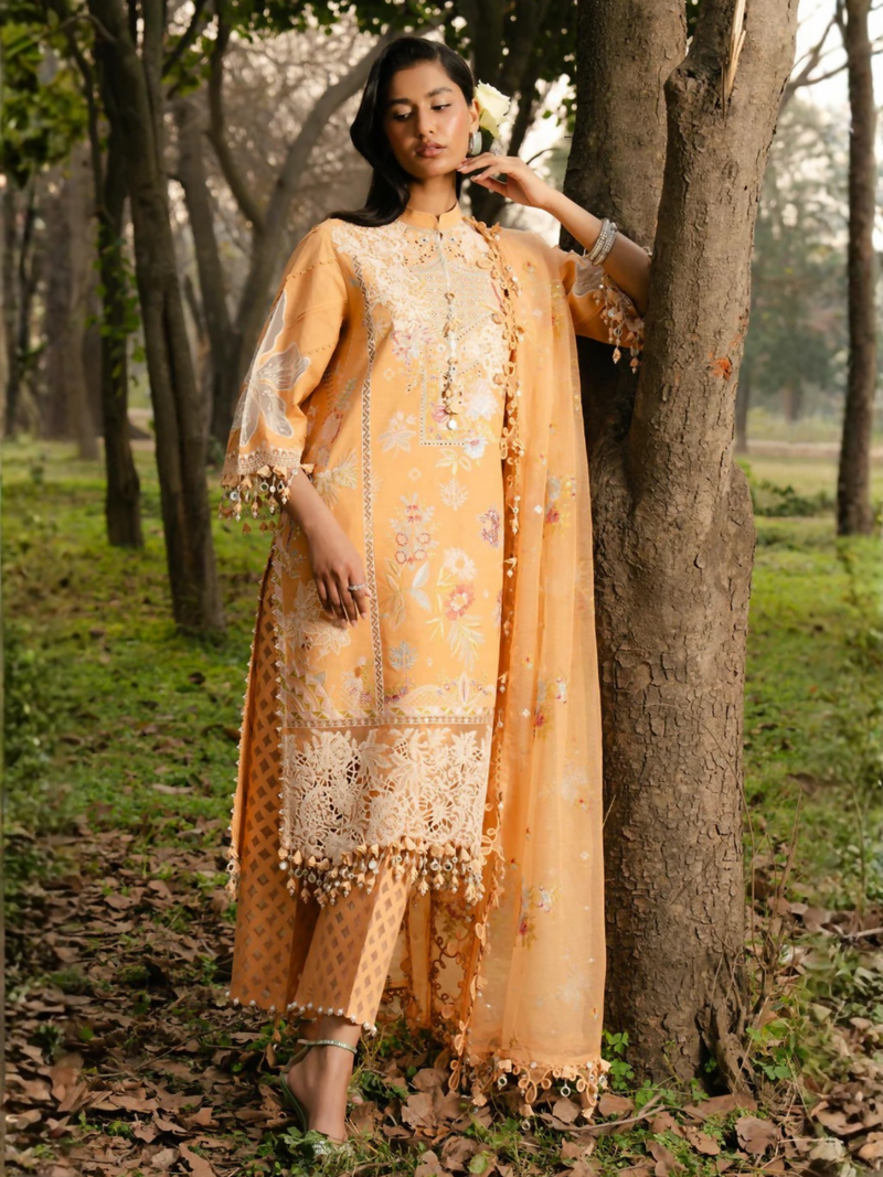 Sana Safinaz Luxury Lawn'25 Lawn Embroidered Unstitched 3 Piece Suit L251 008B 3CT