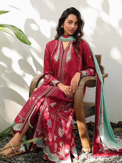 Qalamkar Qprints Lawn'26 Embroidered Unstitched 3-Piece Suit-AX-05-(A)-Brie