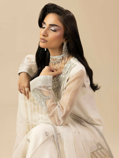 Shurooq Garden Of Dreams Organza Embroidered Stitched 3-Piece Suit-Jasmine