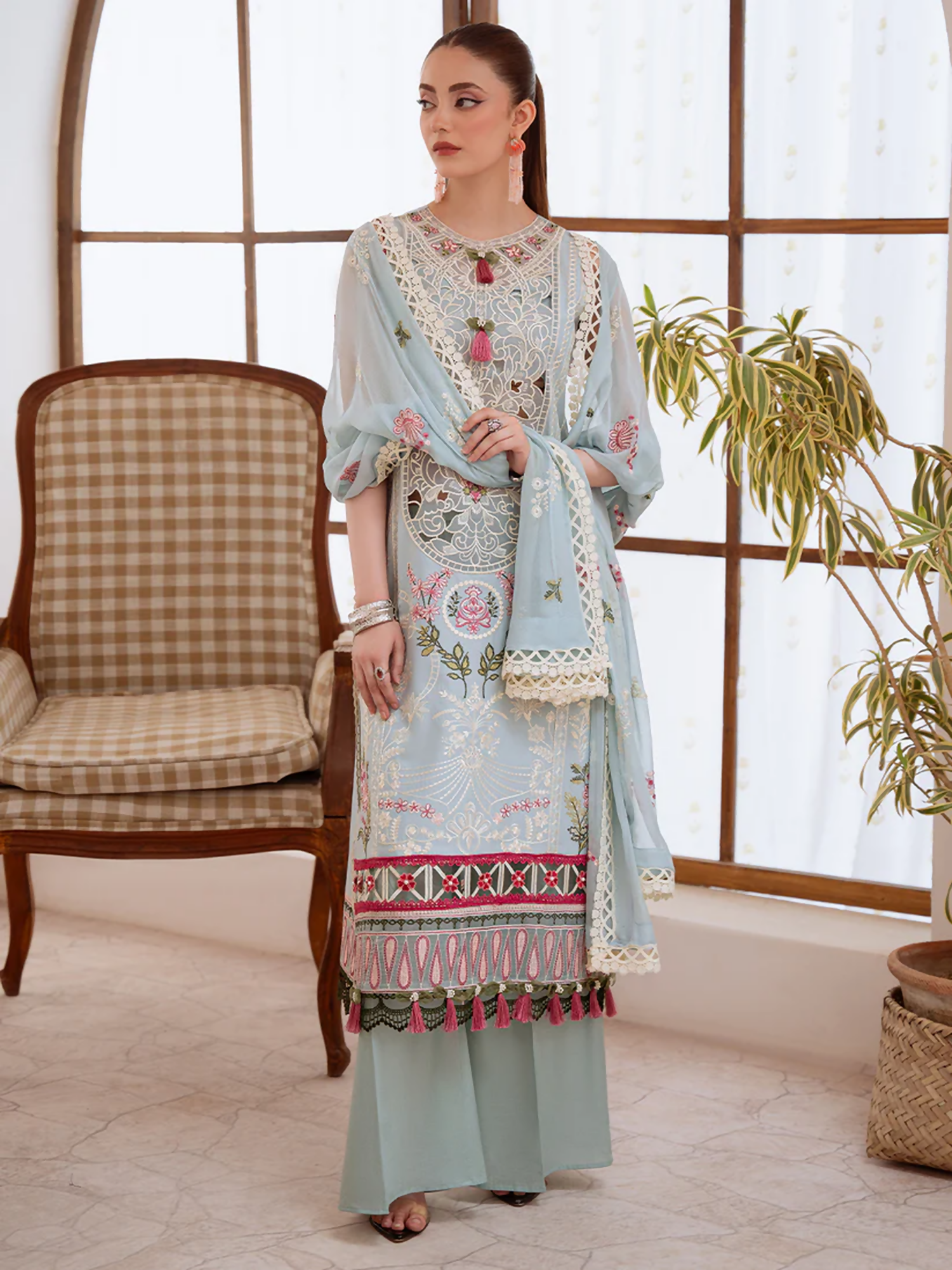Mahnur Shanaya Lawn Embroidered Unstitched 3-Piece Suit-SN-02