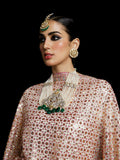 Hussain Rehar Luxury Pret'23 Raw Silk Embellished Stitched 3-Piece Suit-Ivoor