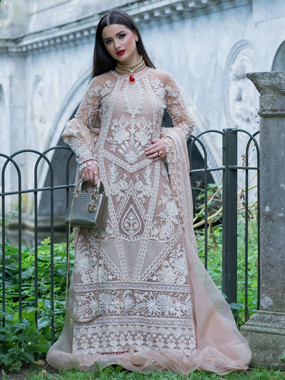 Shiza Hassan Lillian Wedding Formals Net Embroidered Stitched 3-Piece Suit-Aria