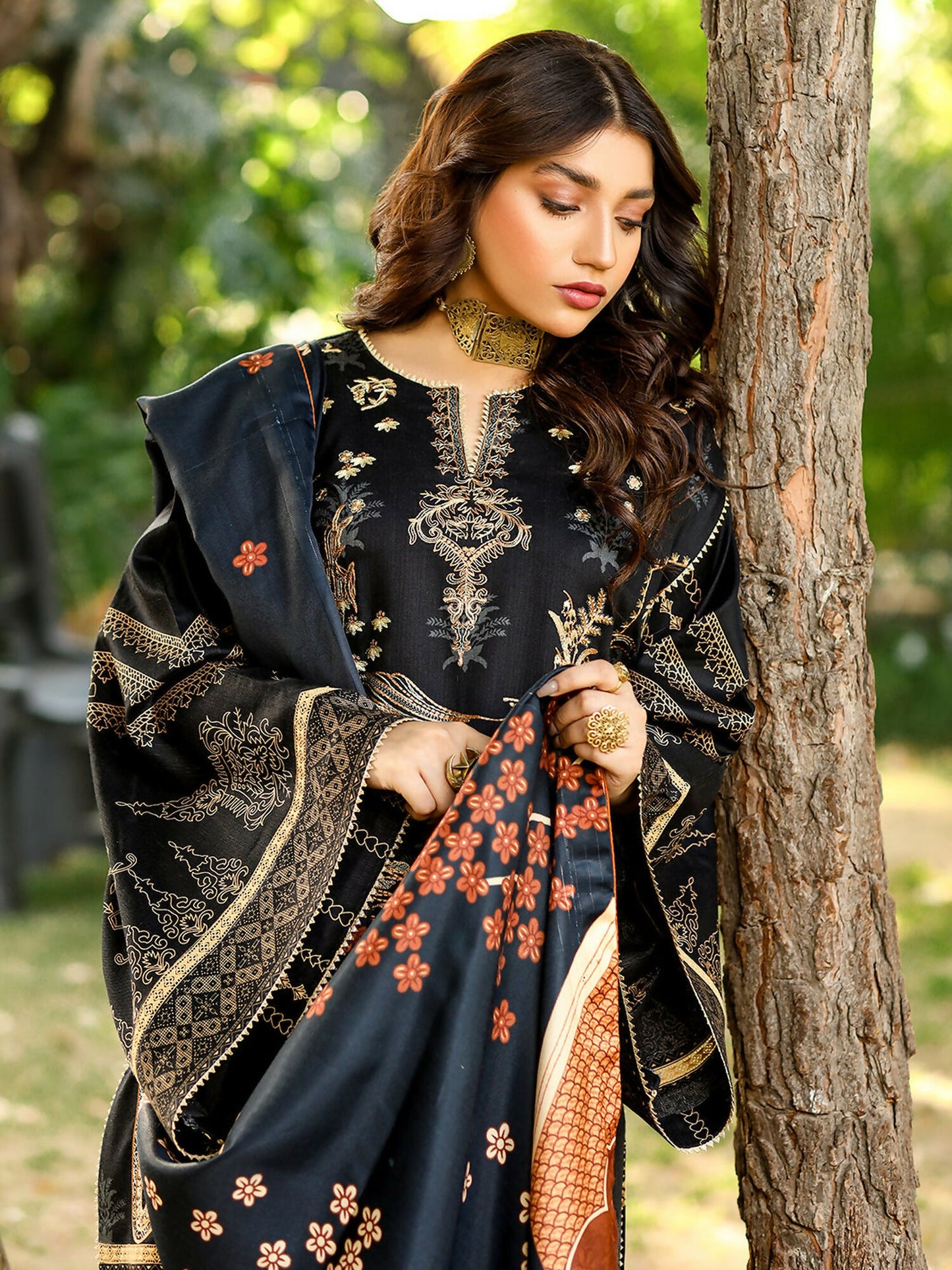 Binilyas Kotail Embroidered Unstitched 3-Piece Suit-766-A