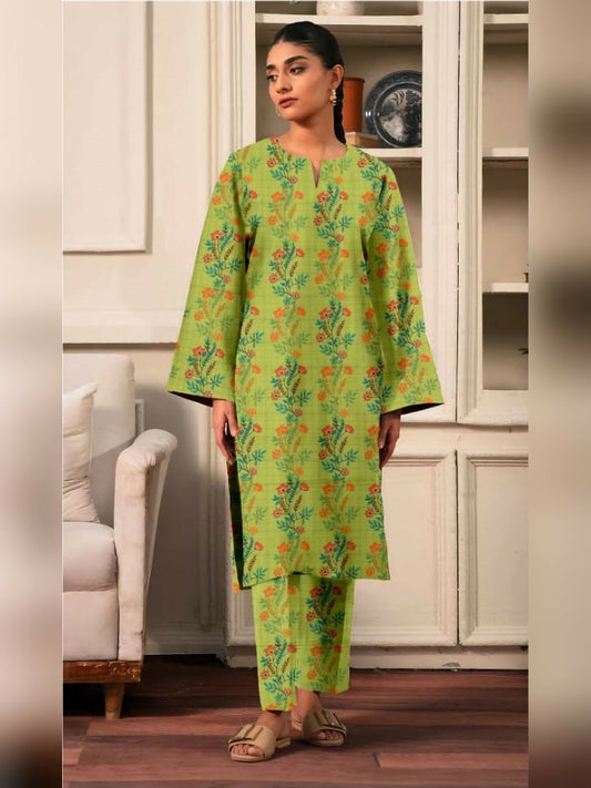Bin Shaukat Khaddar Printed Unstitched 2-Piece Suit