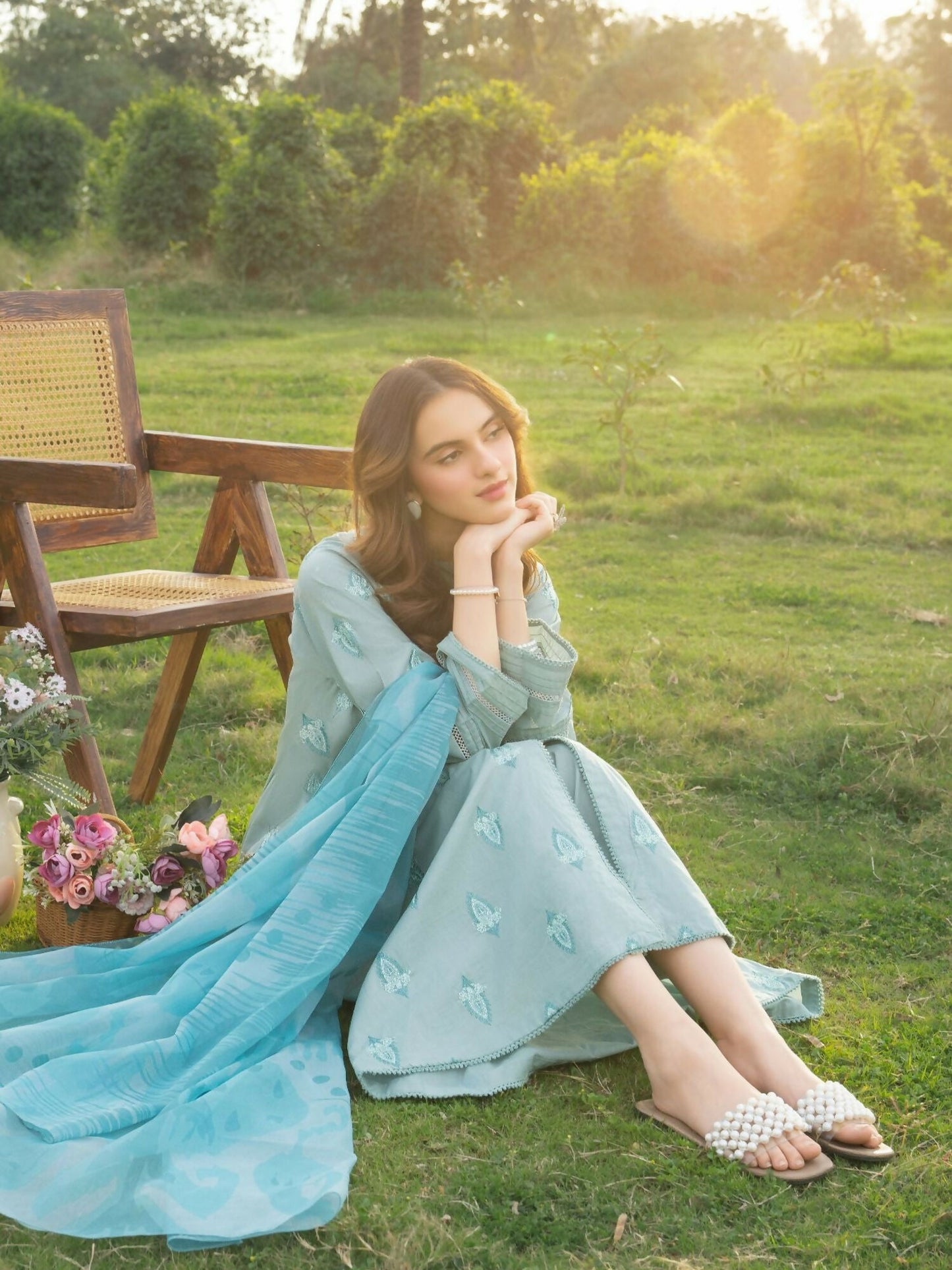 Panache Apparel Serenity Cotton Lawn Embroidered Stitched Suit-Mirage