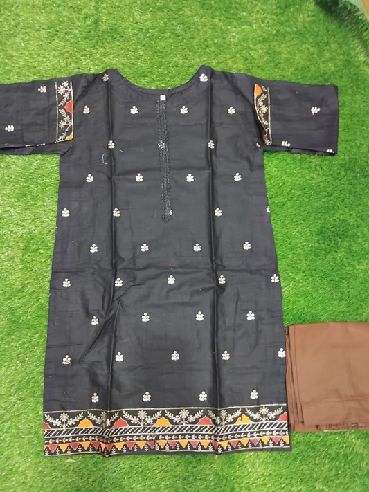 Black Bin Shaukat Pima Lawn Embroidered Stitched 2-Piece Suit