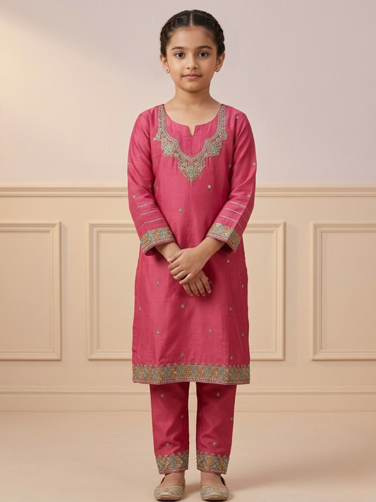 Pink Bin Shaukat Pima Lawn Embroidered Stitched 2-Piece Suit
