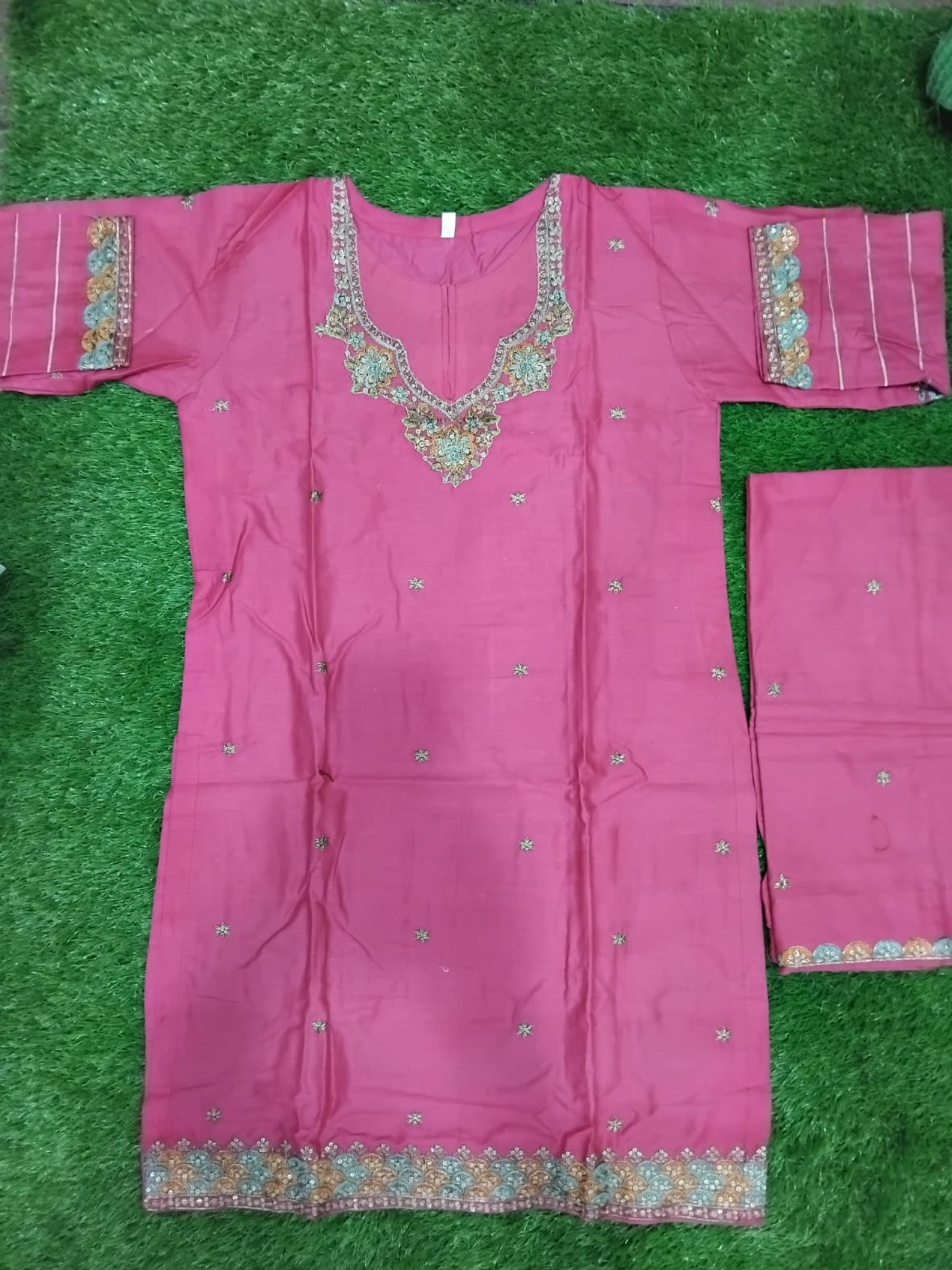 Pink Bin Shaukat Pima Lawn Embroidered Stitched 2-Piece Suit