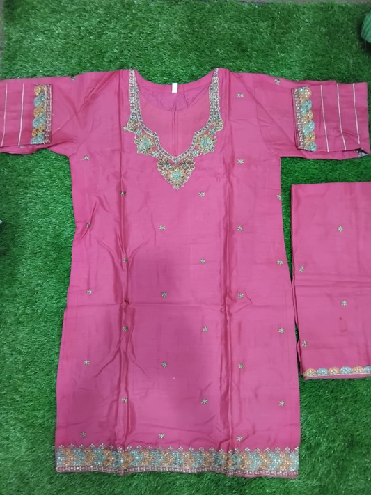 Pink Bin Shaukat Pima Lawn Embroidered Stitched 2-Piece Suit