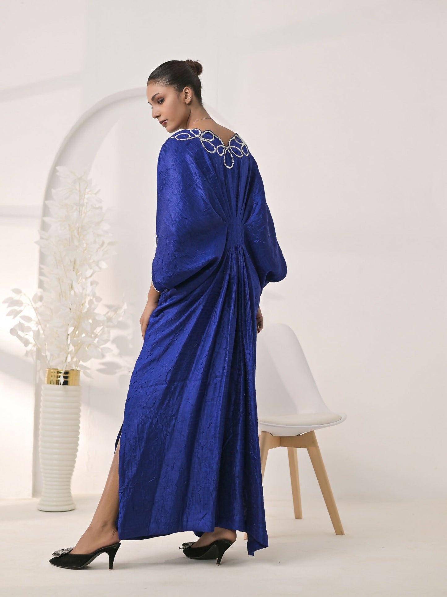 Ruby's Couture The Luxe Edit Pure Crush Silk Embellished Kaftan Set-Heer