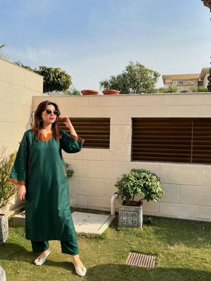 Stylish Collection Aaraish Linen Embroidered Stitched 2-Piece Suit-Grace