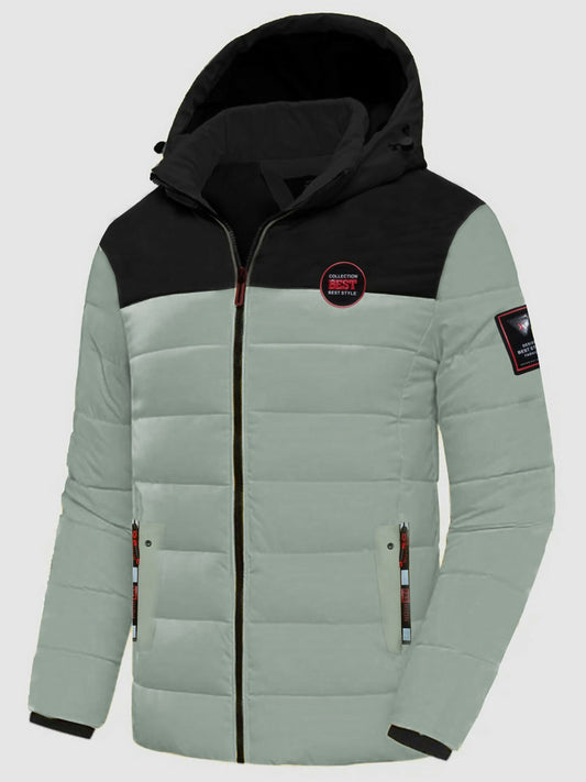 Funky Imported Color Block Heavy Thick Padded Puffer Hooded Jackets For Mens-14842