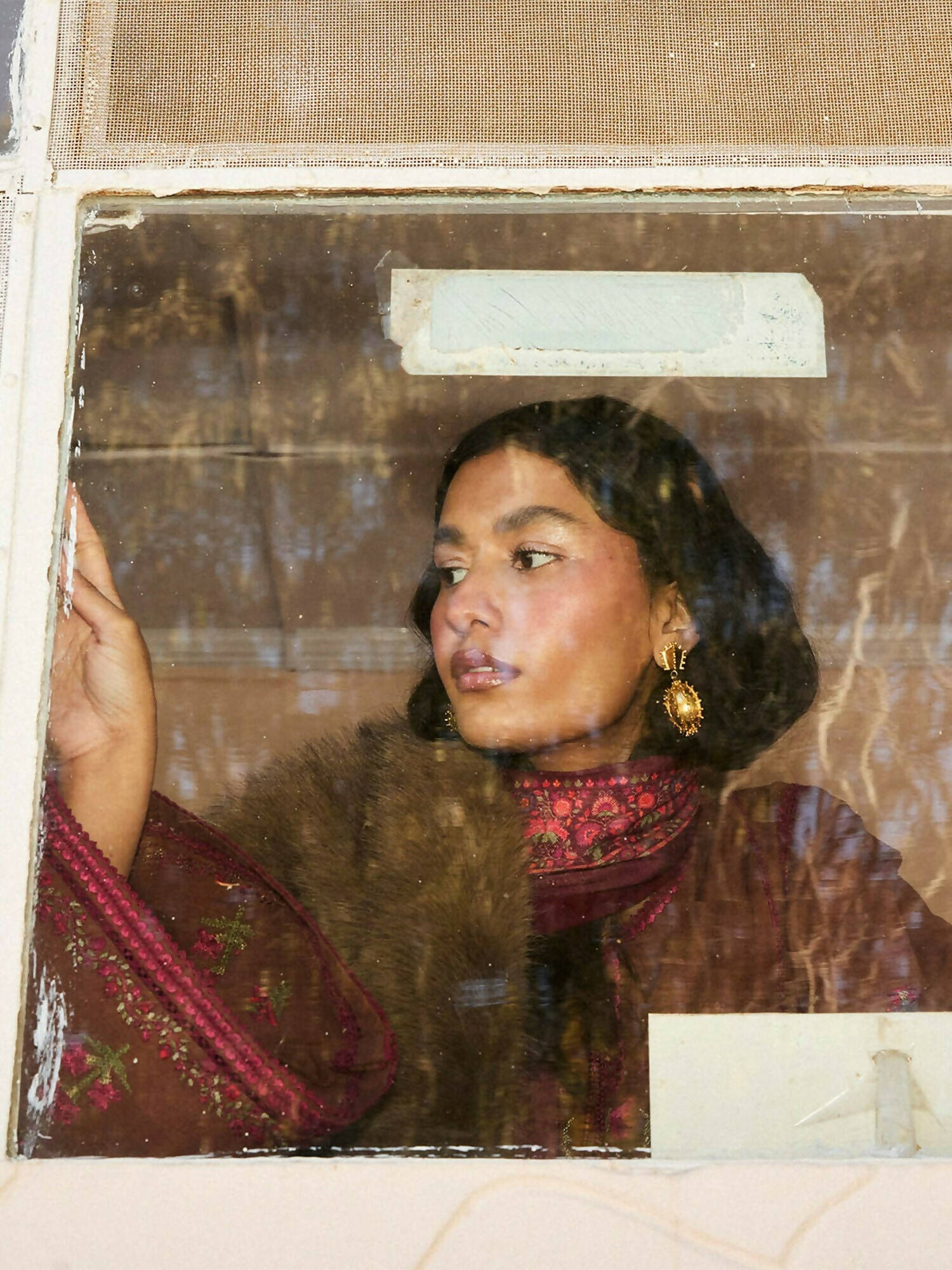 Jugnu by Hussain Rehar Khaddar Embroidered Unstitched 3-Piece Suit-Hazel