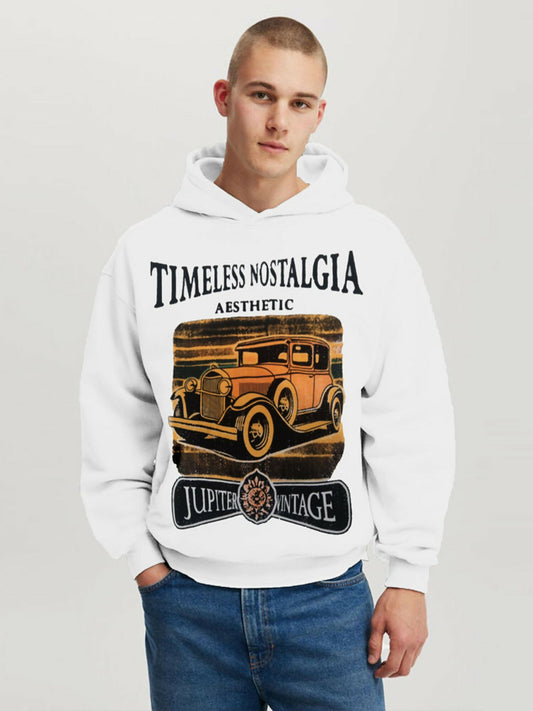 Jupiter Heavy GSM Nostalgia Printed Off White Hoodie-14839