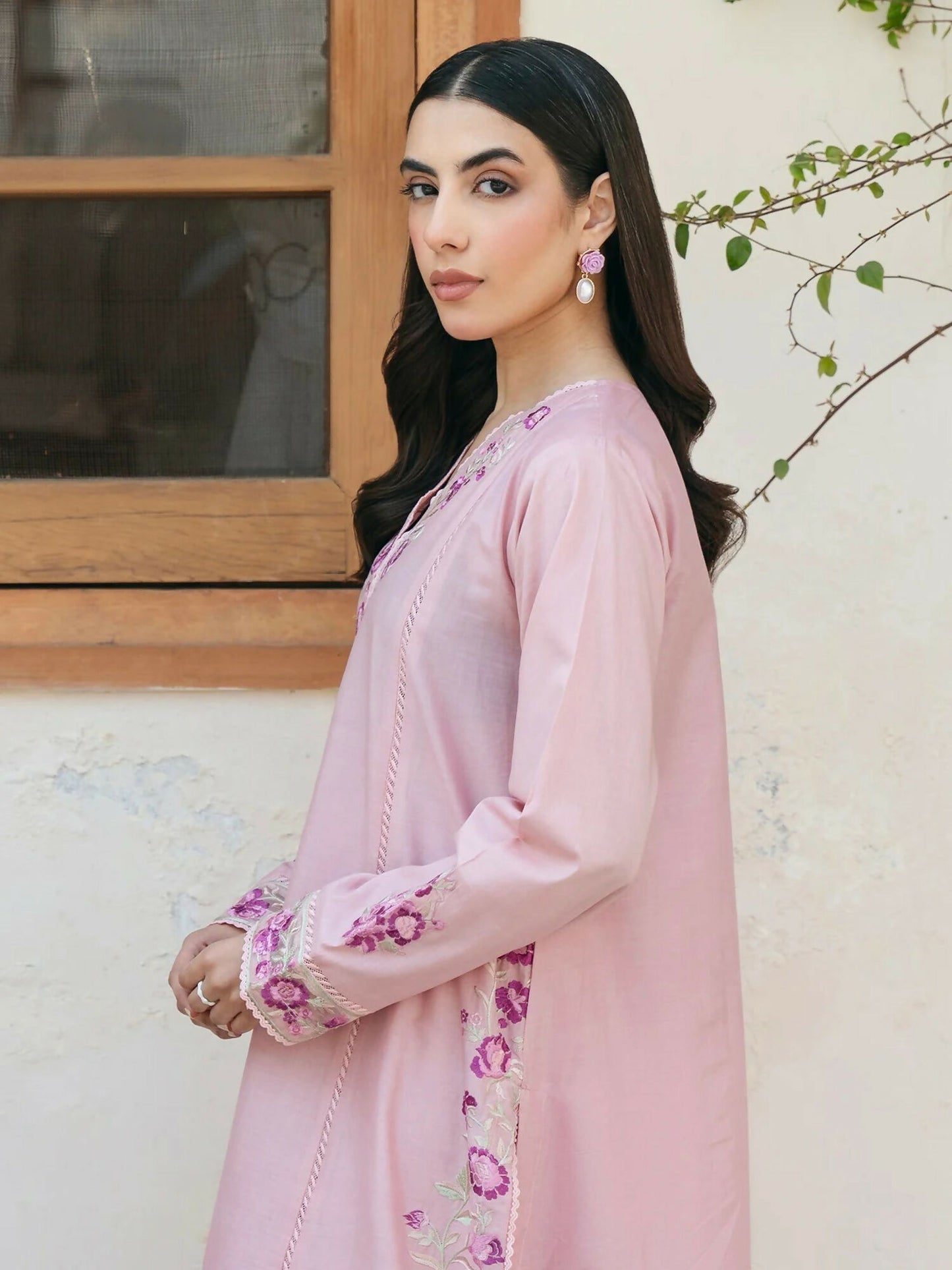 Mannat Clothing Lawn Embroidered Stitched Suit-Ballet