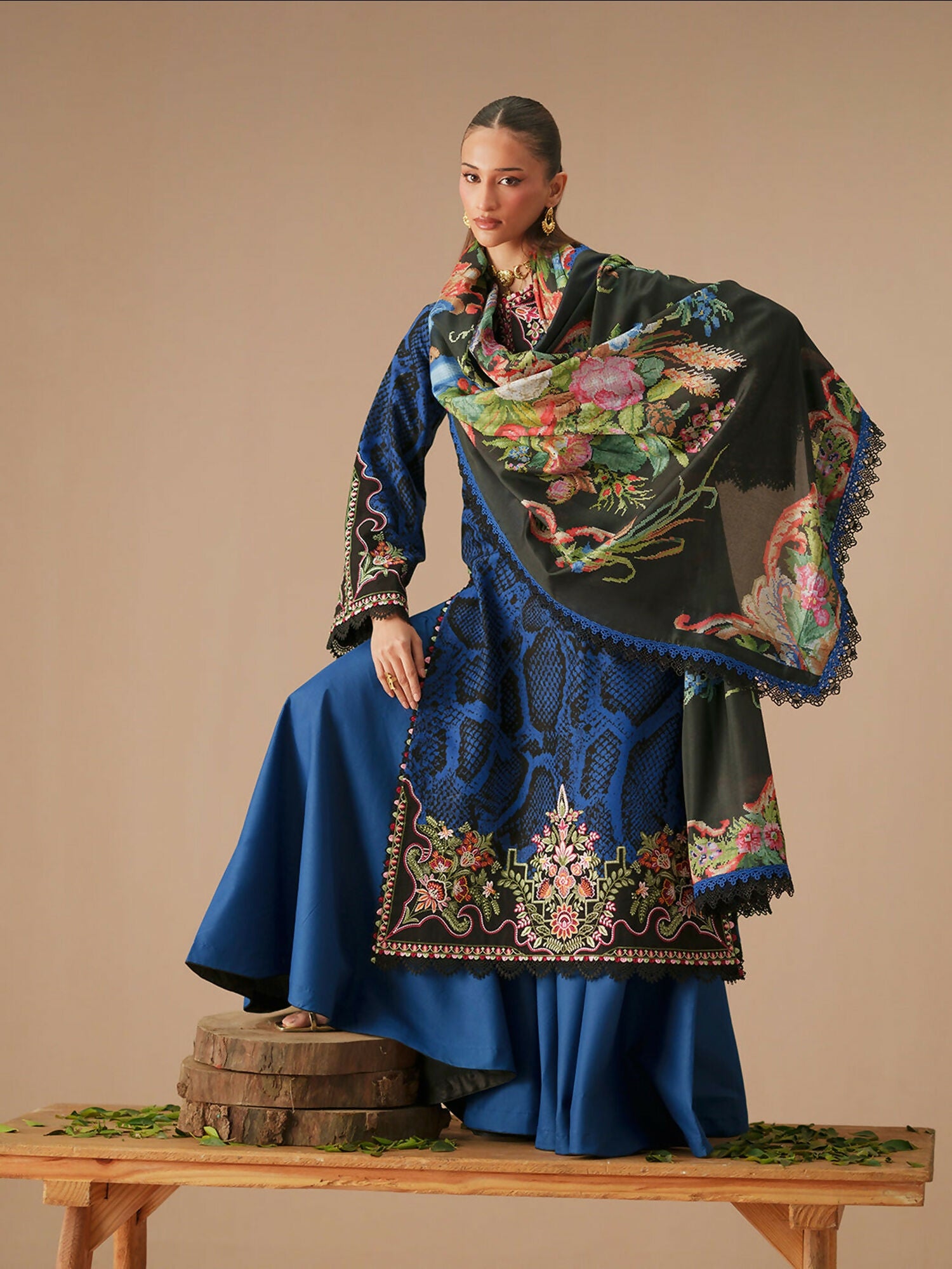 Binilyas Jojo Summer'26 Lawn Embroidered Unstitched 3-Piece Suit-83B