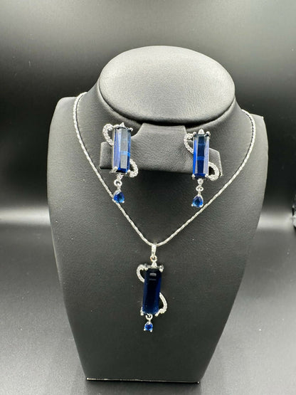 H&A Jewellery One Carat Silver Rhodium Plated Jewellery Set