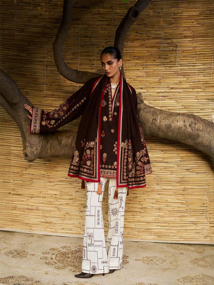 Jugnu By Hussain Rehar AW 25 - Edit I Karandi Embroidered Stitched 2-Piece Suit-Bhumi