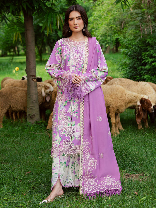 Mahnur Gardenia Khaddar Embroidered Unstitched 3-Piece Suit-GR-12
