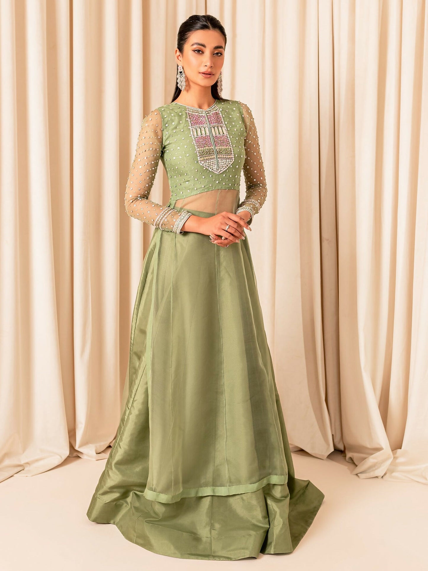 Allure By IH Luxe Formals Organza Embellished Lehenga-Molly