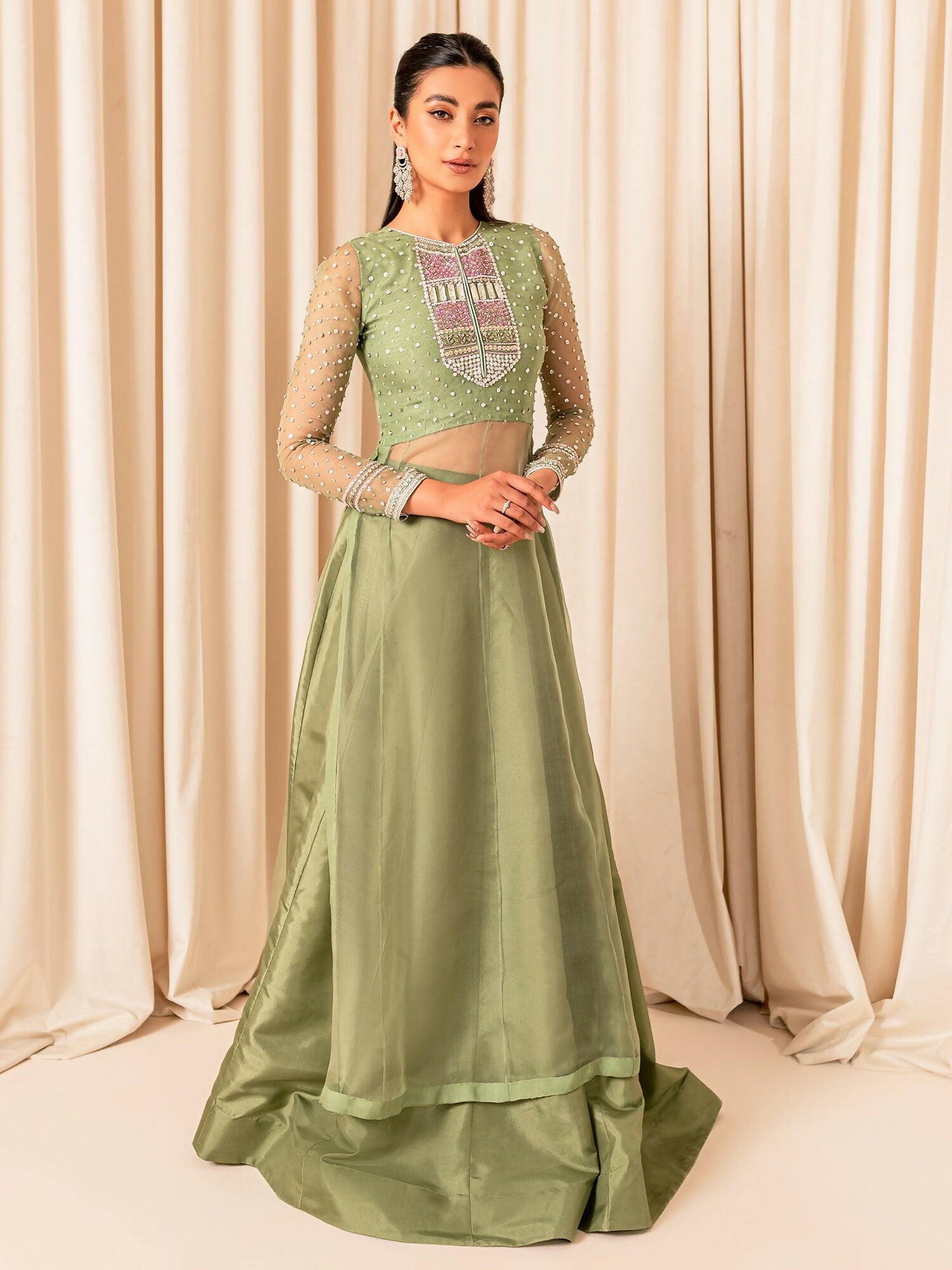Allure By IH Luxe Formals Organza Embellished Lehenga-Molly