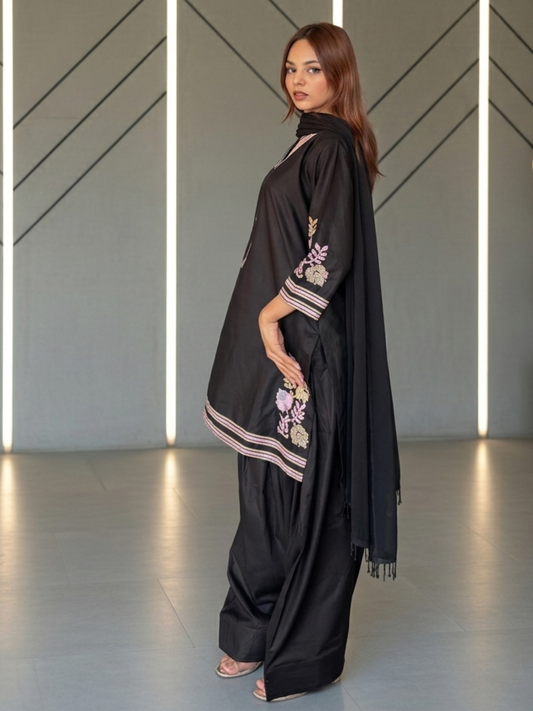 Savarna Cotton Embroidered Stitched 2-Piece Suit