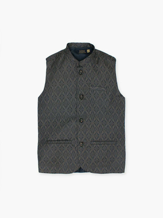 Velvour Boys Jacquard Printed Waistcoat-VW05-B