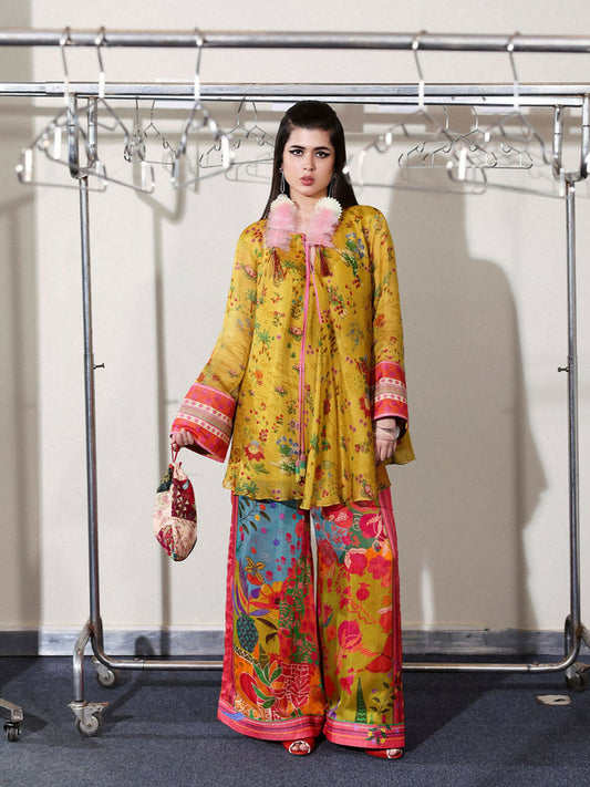 Hussain Rehar Pay Day Vol V Viscose Silk Printed Stitched 2-Piece Suit-Aurora