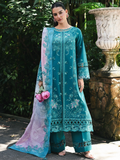 Qalamkar Qline Lawn Drop-1 Embroidered Unstitched 3-Piece Suit-RP-03 Sapphire
