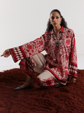 Binilyas Silk Digital Printed Co-Ord Set-30083