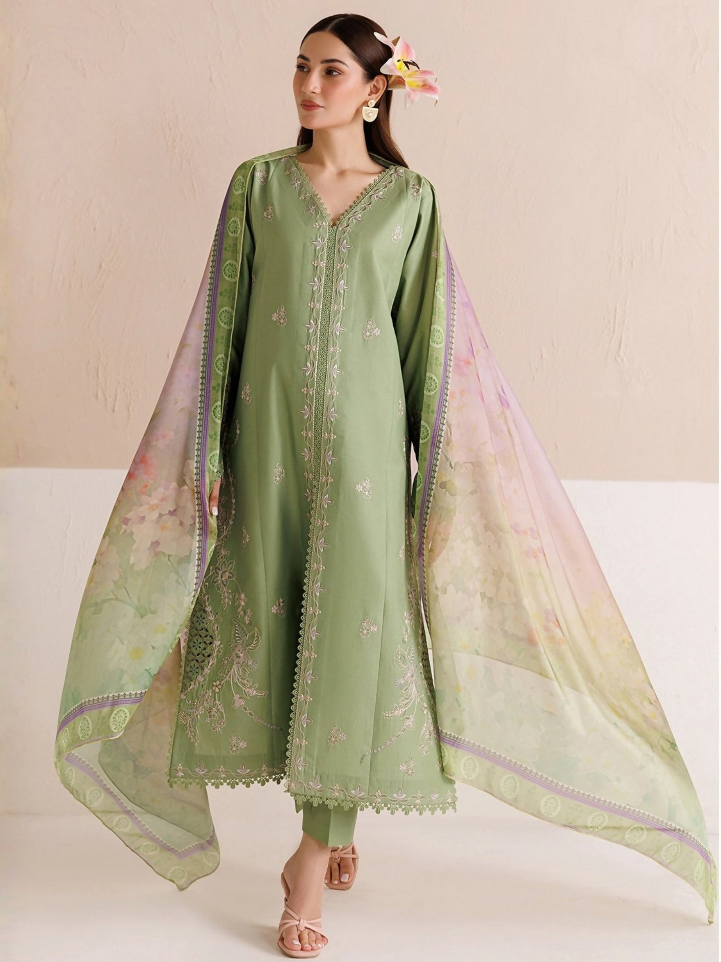 Panache Apparel Mistfall Vol II Cotton Embroidered Stitched Suit-Caelis