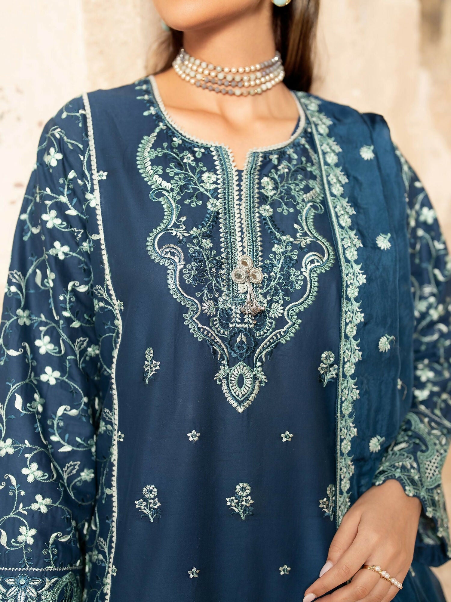 Panache Apparel Rang-e-Bahar Lawn Embroidered Stitched Suit-Gulzar