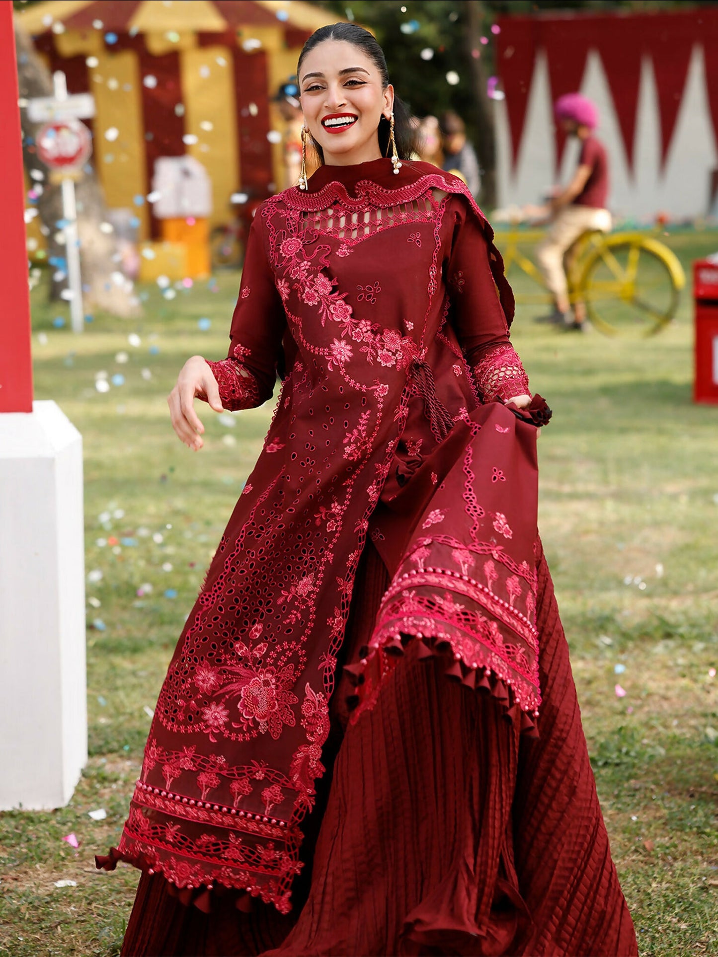 Binilyas Carnival Lawn Embroidered Stitched 3-Piece Suit-34-B