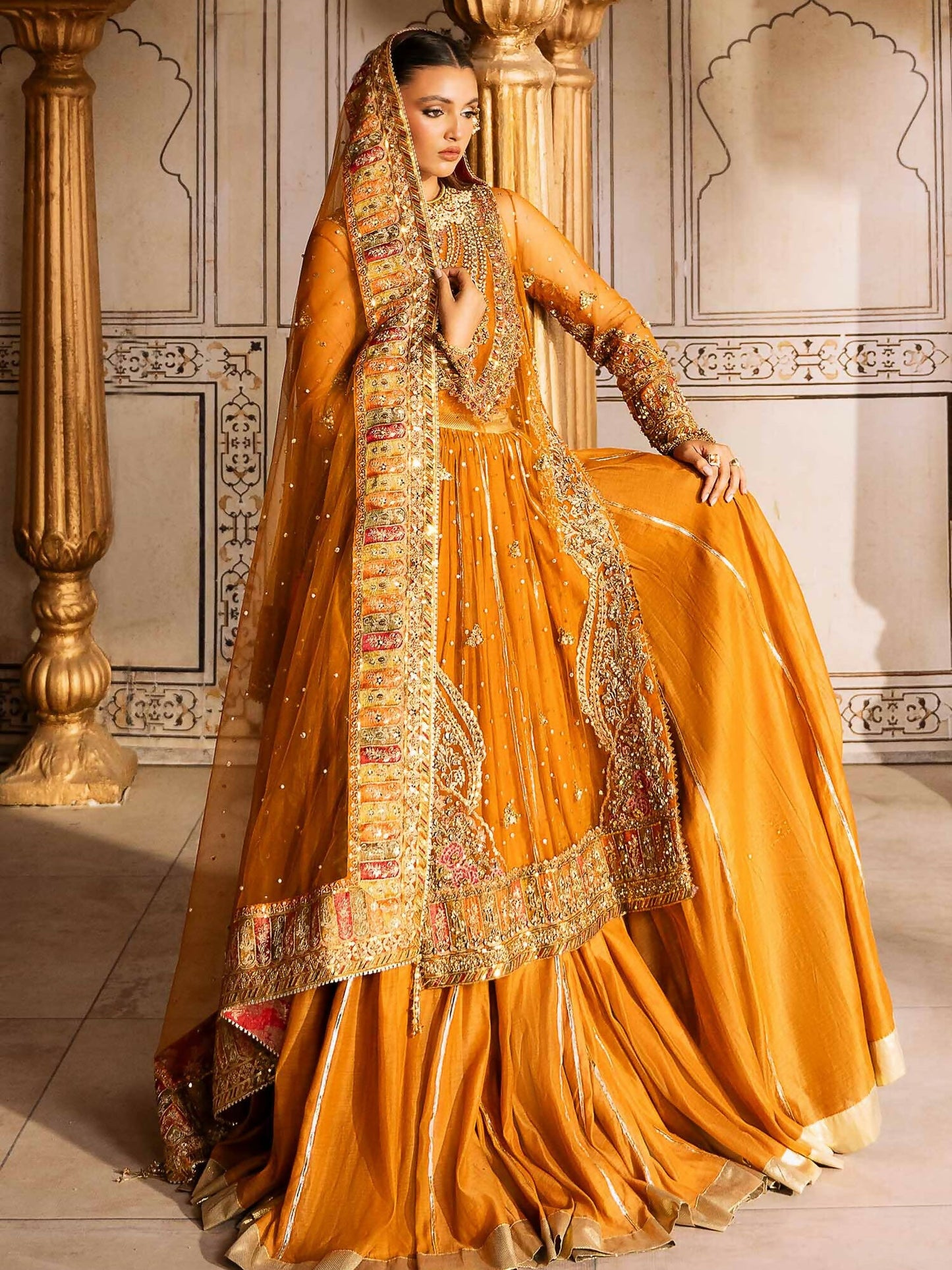 Shiza Hassan Shehnai Net Embellished Stitched 4-Piece Suit-Dina