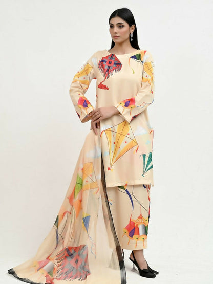 Imran Aftab Basant Mela Raw Silk Printed Unstitched 3-Piece Suit-IARP 06