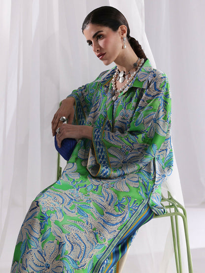 Binilyas Silk Digital Printed Co-Ord Set-30091