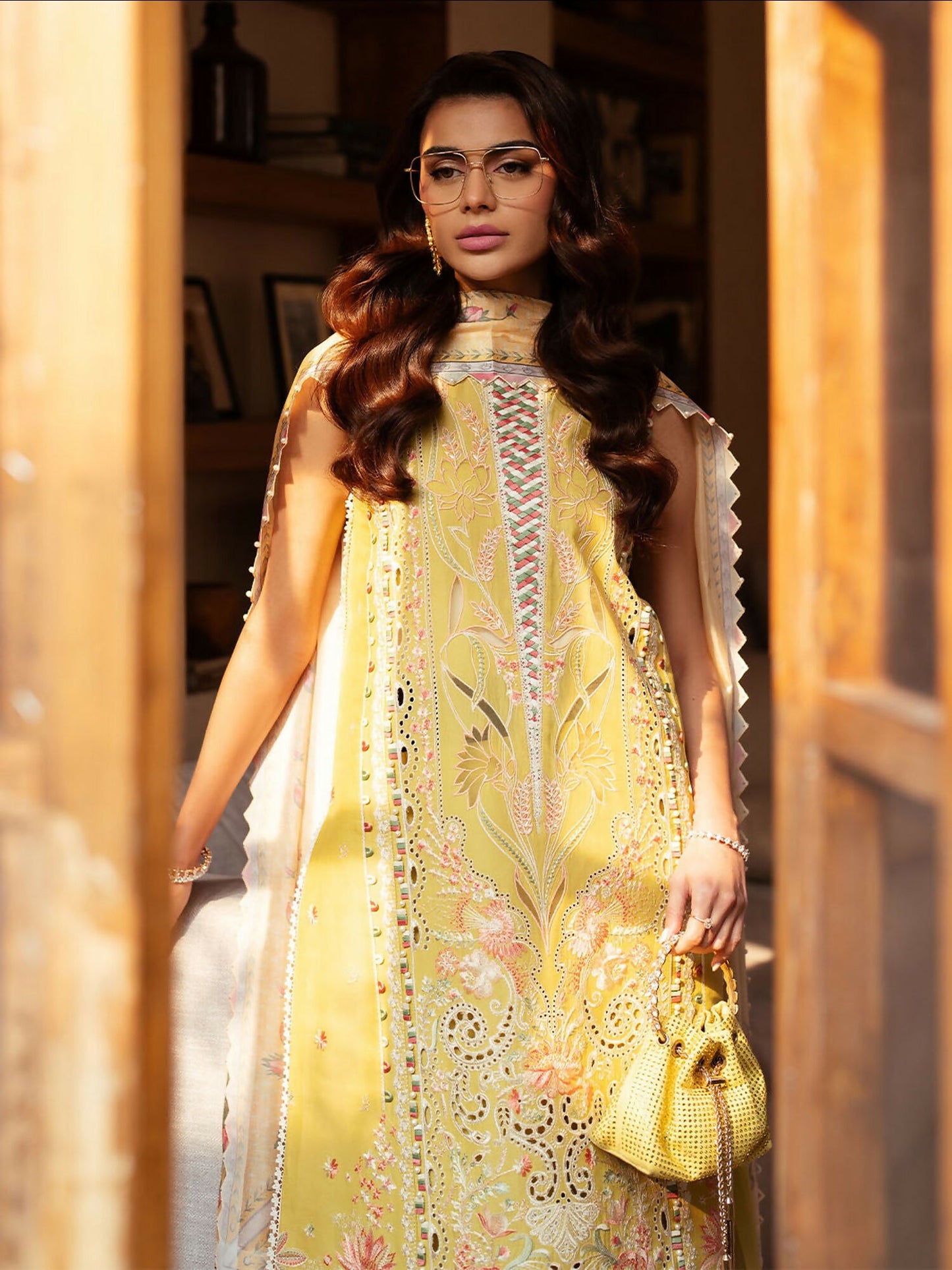 Binilyas Mehroze Lawn Embroidered Stitched 3-Piece Suit-97-B