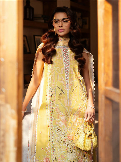 Binilyas Mehroze Lawn Embroidered Stitched 3-Piece Suit-97-B