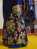 Hussain Rehar Basic Not Basic IV Raw Silk Embellished Stitched 3-Piece Suit-Marine