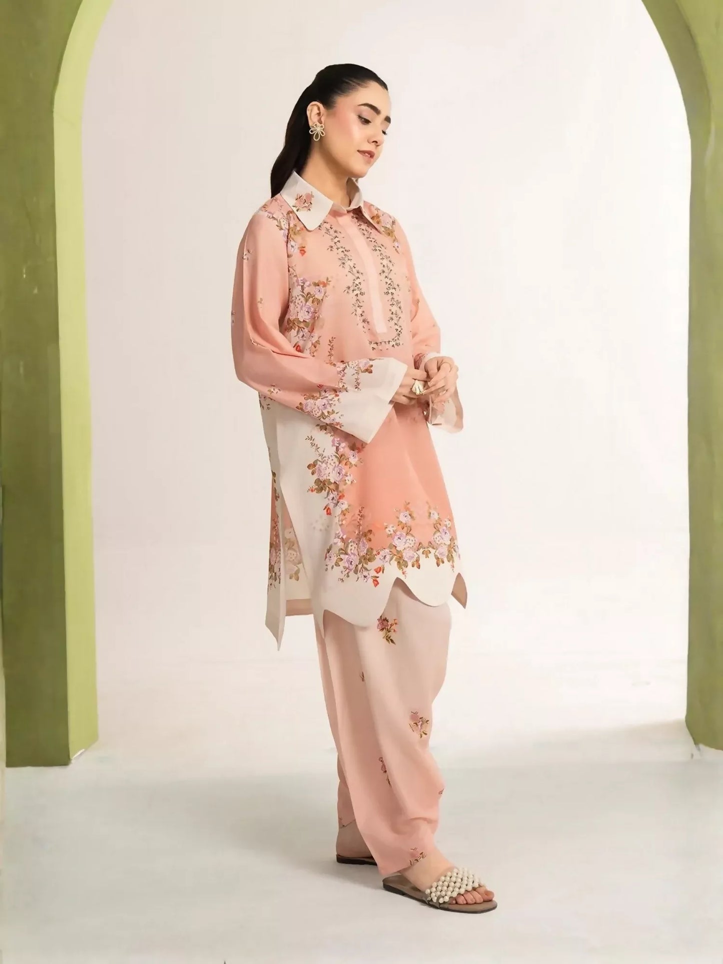 Panache Apparel Dear Summer Silk Lawn Printed Stitched Suit-Petal Play