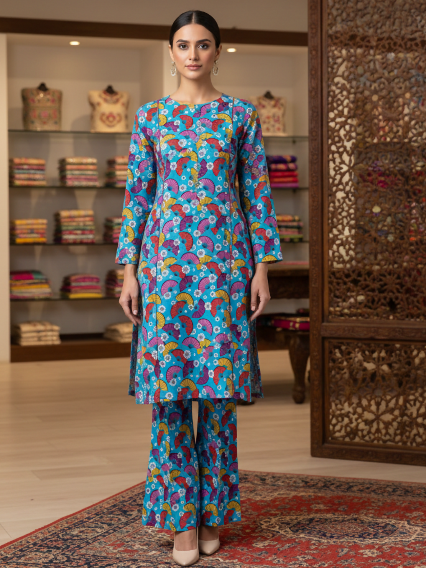Bin Shaukat Cotton Cambric Printed Unstitched 2-Piece Suit