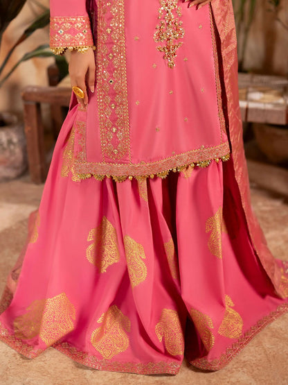 Shurooq Kanpur 1912 Silk Embellished Stitched 3-Piece Suit-Shahkaar